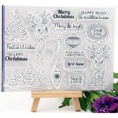 16.5x12cm Easter deer Transparent Clear Stamps Silicone Seals Roller Stamp DIY scrapbooking photo album/Card Making Easter