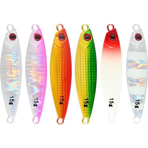 5PCS Deep Sea Fishing Glow Stripe Zebra Jigging Slow Sinking Jig Hook Lure Jigbait Spoon Baits 7/10/15/20g