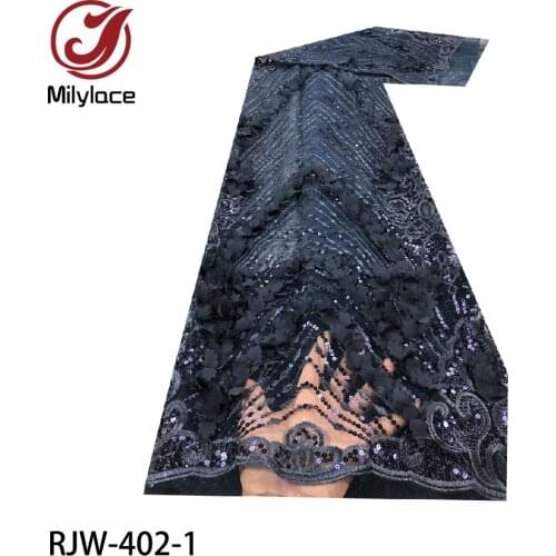 African 3D Flowers Sewing Lace Fabric French Tulle Laces Fabrics Lovely Design for Nigerian Wedding Party Dress RJW-402