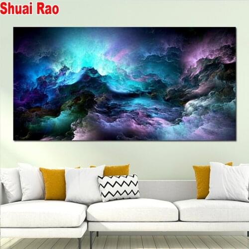 Large blue Clouds diamond painting sale,5d diy diamond embroidery full square round drill 3 d diamond mosaic Colorful Abstract