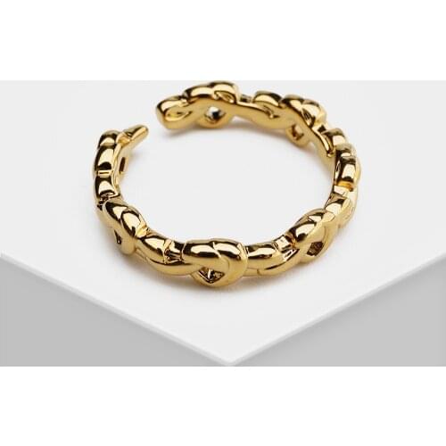 Amorita boutique Stylish gold plated simple open unisex ring