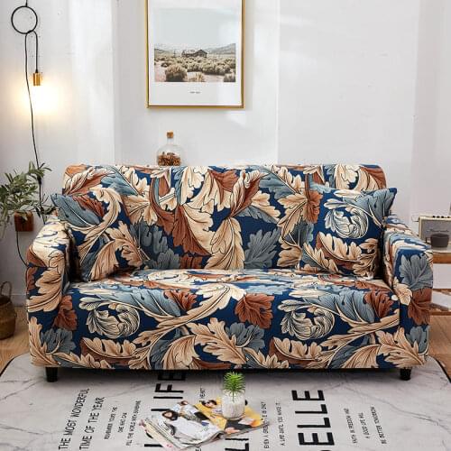 Color Leaf/Flower Print Sofa Cover Slipcover Stretchs Sofa Covers for Living Room Elastic Couch Chair Cover Sofa Towel 1-4seater