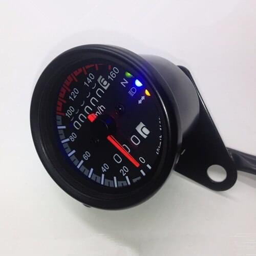 Black Universal Backlight Signal Motorbike Motorcycle Odometer KMH Speedometer Gauge