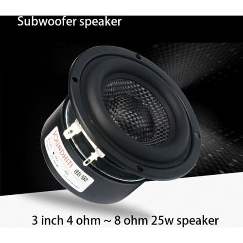 25~40W 3 Inch Speaker 4ohm~8ohm Woofer Subwoofer Speaker Bass Hifi Speaker Unit Glass Fiber Woven Basin Low Frequency Powerful