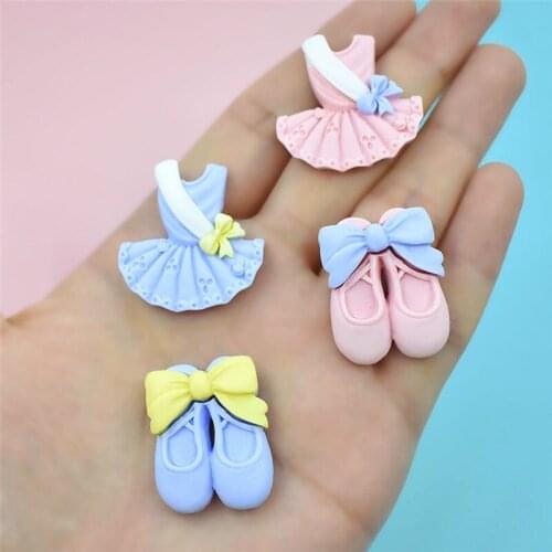 Julie Wang 8PCS Resin Small Ballet Costume Charms Mixed Dance Skirt Shoes Jewelry Making Accessory Home Decor