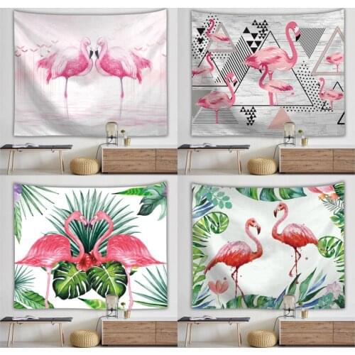 Flamingo Tapestry Wall Hanging Tapestry Tropical Plant Printed Psychedelic Hippie Tapestries Home Decor Shawl Blanket Bedspread