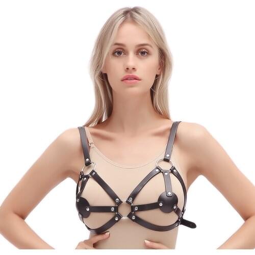 Gothic Womens Belt For Stocking Faux Leather Harness Garter Belt Leg Cage Body Bondage Harajuku Punk Style Adjustable Belt