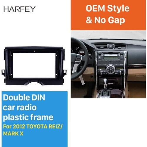 Harfey 9 inch car radio Fascia Panel Install Dash Bezel Trim Mount Kit For 2012 TOYOTA REIZ/ MARK X OEM style No gap 2din