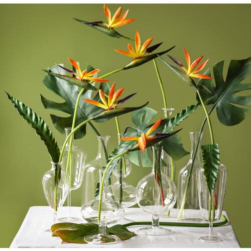 3pcs Nordic Style Artificial Flowers Beautiful Bird-of-Paradise Flower Home Display Fake Flowers Weddings Holiday Decors