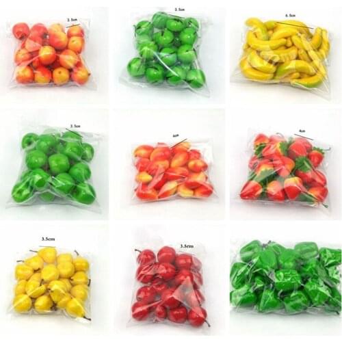 20pcs Artificial Fruit Mini Fruits Simulation Fruits Vegetable Sets Home Decor Window Display Photography Props Kitchen Kids Toy