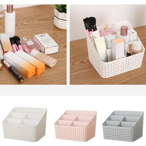 Storage Basket Cosmetic Box Organiser Versatile Sorting Box Makeup Container with 5 Compartments for Desks Shelves Bathroom