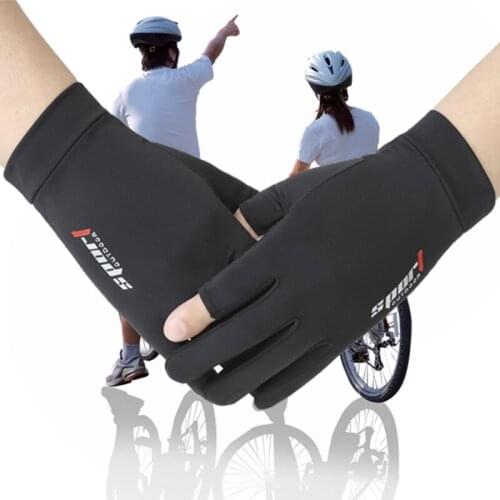 Summer Ice Silk Men Gloves Thin Light Sports Driving Fingerless Outdoors Fishing Women Cycling Run Non-Slip Touch Screen Gloves