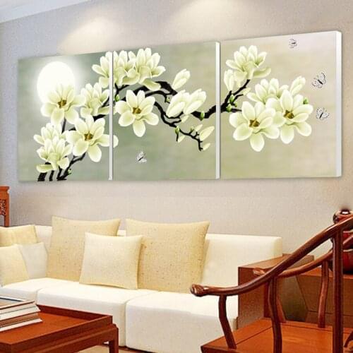 Moon orchid flower Diy Diamond Painting Full Square Round Diamond Embroidery Mosaic Needlework Triptych home decoration AA2769