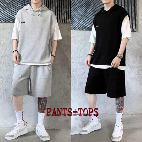 Summer Polo Shirt Mens Short Sleeve Polo + Shorts Suit Male Solid Jersey Breathable 2PC Top Short Set Fitness Sportsuits Set Men