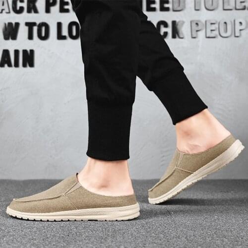 Men Casual Shoes Canvas Slip-On 2021 Man Loafers Breathable New Male Outdoor Classic Walking Flats Driving Shoes Plus Size 39-48