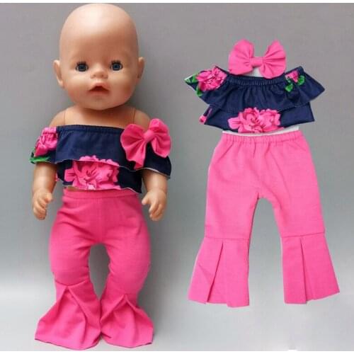18" doll contton sets Fit 43cm baby Doll clothes pants dress up children gifts