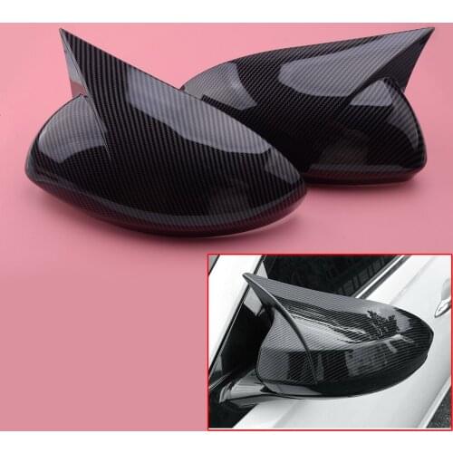 CITALL 2Pcs Carbon Fiber Style Ox Horn Rearview Door Mirror Cover Trim Fit for Nissan Altima 2019 2020