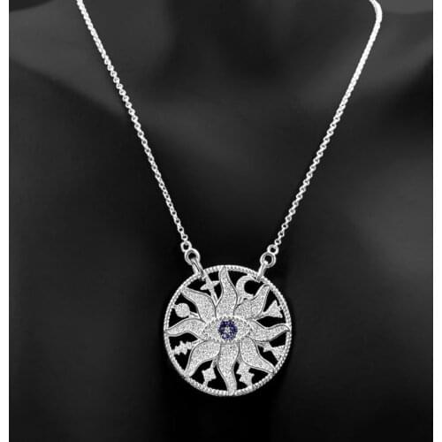 S925 Sterling Silver Eye Of Evil Eyes Sun Adjustable Necklace Fashion Temperament New Trend Luxury Brand Monaco Jewelry