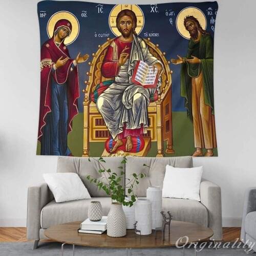 Easter Christmas Nativity Scene Tapestry Jesus Christ Manger Wall Decor Christian Believers Wise Men