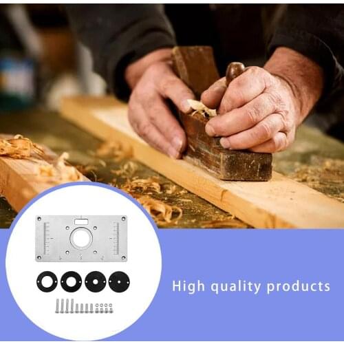 Router Table Plate Aluminum Router Table Insert Plate Ring Screws Woodworking Benches Wood Trimmer Models Engraving Machine
