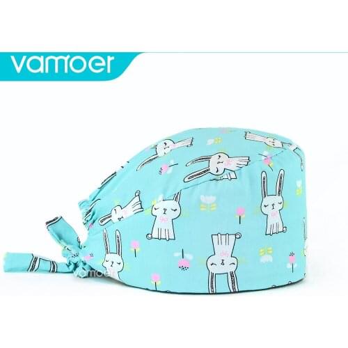 Dental head cap Clearance Pattern Scrub Cap Printing Working Hat 100% Cotton Women Men Beautician Dust Proof Cooking Chef Caps