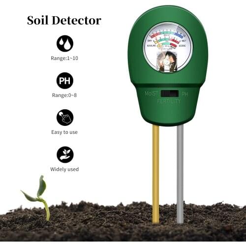 3-in-1 Plant Soil Fertility Tester PH Meter Moisture Analyzer Gardening Tool for Flowers Farm Lawn 50% OFF