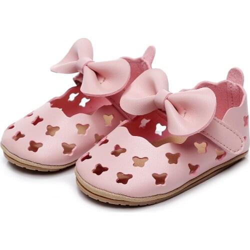 Newborn Infant Baby Girls Shoes New First Walker Non-slip Hollow Bow-knot Princess Summer Shoes 0-18M Baby Toddler Shoes