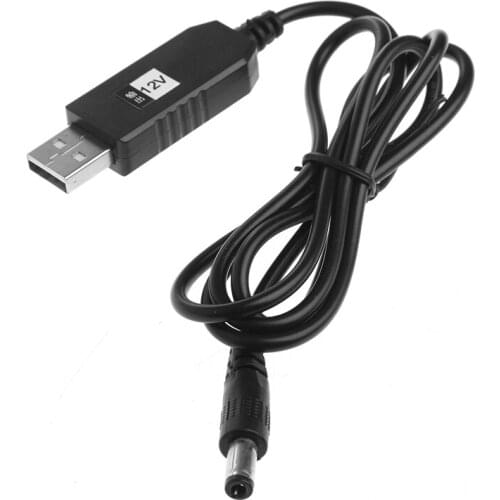 USB DC 5V To DC 12V 2.1x5.5mm Male Step-Up Converter Adapter Cable For Router L4MD