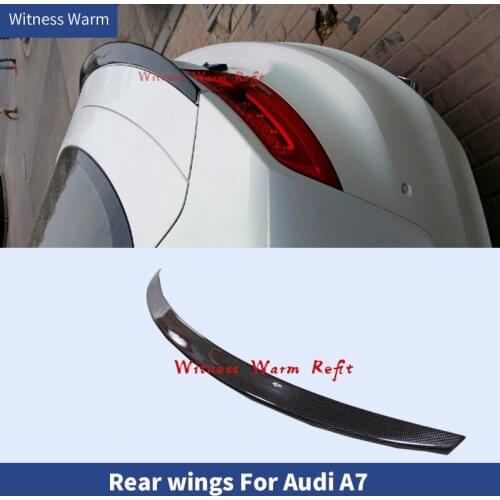 Carbon Fiber / FRP Rear Trunk Spoiler Auto Car Boot Lip for Audi S7 / RS7/ A7 S-Line 2012 - 2018