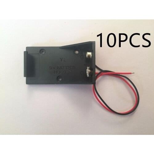 10 Pcs Black Plastic 9V Cells Battery Holder Case Box w Wired Leads