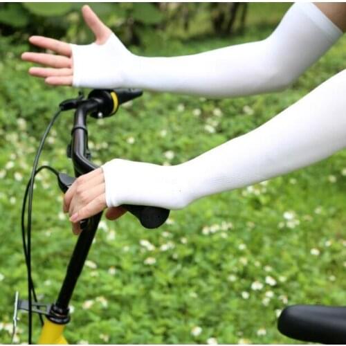 2pc/lot Adult White Opera Wrist Stretch Satin Finger Long Gloves motion Evening Party Prom Costume Gloves Sunscreen bike D234