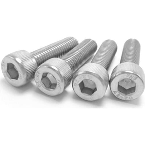 2pcs M7 Stainless Steel 304 Allen Cylinder Head Knurled Screws Hex Socket cup Headedr Bolts Machine Screw Bolt 10mm-50mm length