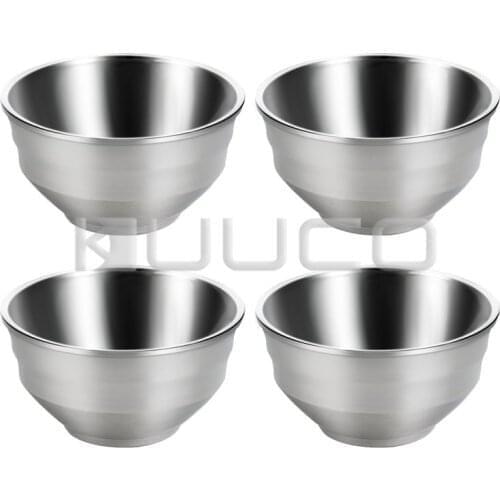 4 PCS/LOT Stainless Steel Bowls/Double Walled Insulated Mixing Bowls Metal Snack Bowl Nesting Bowl Rice Cereal Serving Bowls