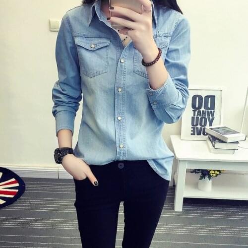 Blouse Women Denim Shirt Womens Long Sleeve Fall Shirt Blusas Ropa De Mujer