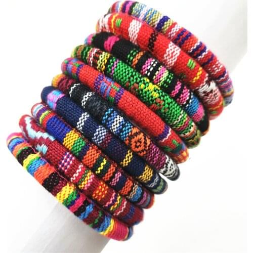 10pcs/sets Fashion Daisy Flower Ethnic Trendy Colorful Bohemian Bracelet Weave Wrap Bracelets for Women Jewelry Female Girl Gift