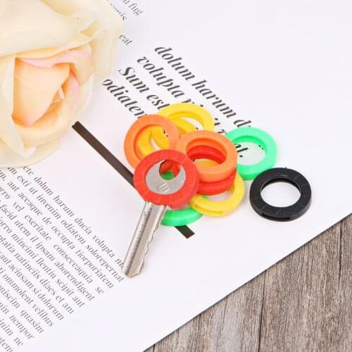 10Pcs Bright Colors Hollow Silicone Key Cap Covers Topper Keyring Key Rings Car House Key Case