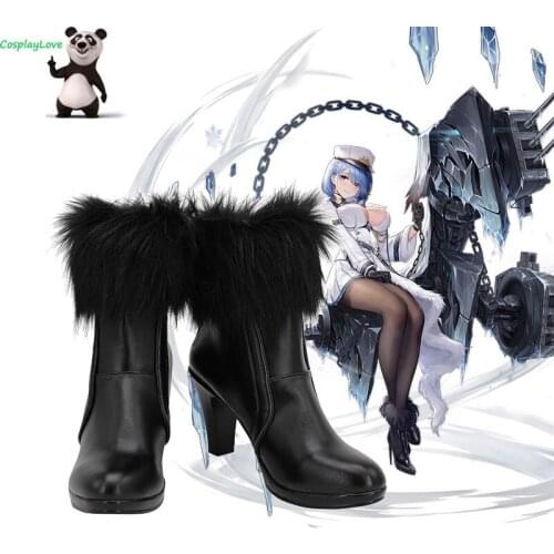CosplayLove Azur Lane Chapayev Black Shoes Cosplay Long Boots Leather Custom Made For Halloween Christmas