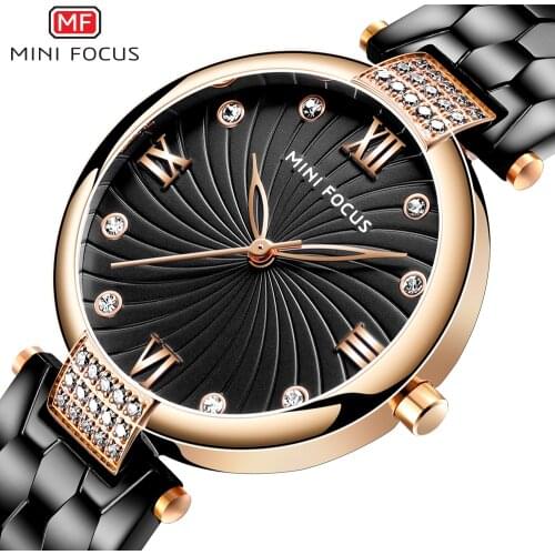 MINI FOCUS Fashion Luxury Watch For Women 2020 Waterproof Exquisite Rhinestone Stainless Steel Strap Roman Gift for Women New