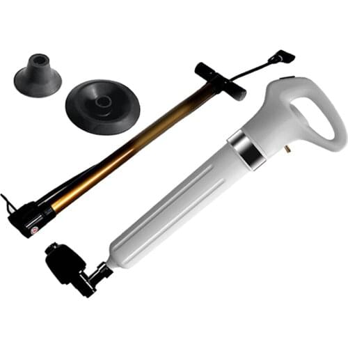 Toilet Air Pressure Plunger Pump Kit w/ 4 Heads for Kichen Sink Clog Remover