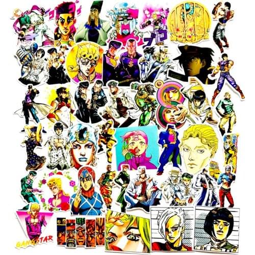 50 Pcs/set Anime Jojos Bizarre Adventure Stickers For Refrigerator Phone Skateboards Motorcycle Laptop Luggage Bicycle Stickers
