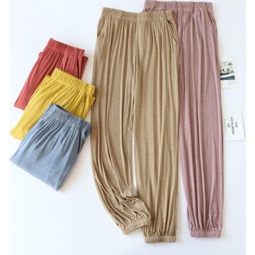 Pajamas Women Long Pants Home Pants Womens Air Conditioning Pants Thin Loose Sports Outerwear Pants Spring Pyjamabroek Dames