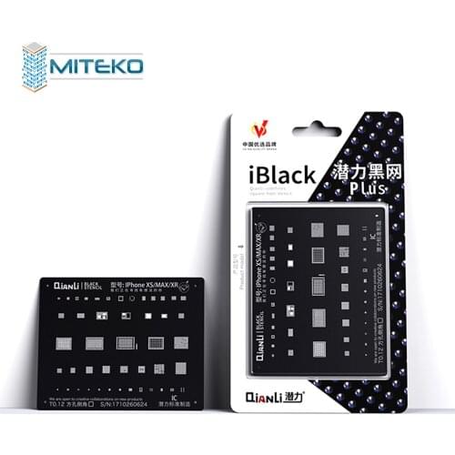 QIANLI For IOS iblack Steel Mesh NAND baseband IC/CPU A8 A9 A10 A11 A12 BGA Reballing Stencil for Phone 6 6S 7 7P 8P T0.12 net