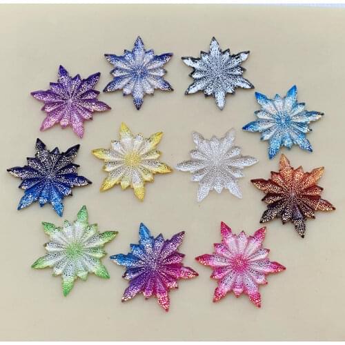 Christmas snowflakes Rhinestones Flat Back Acrylic Gems Crystal Stones Non Sewing Beads for DIY Clothes 32mm 10pcs -B42