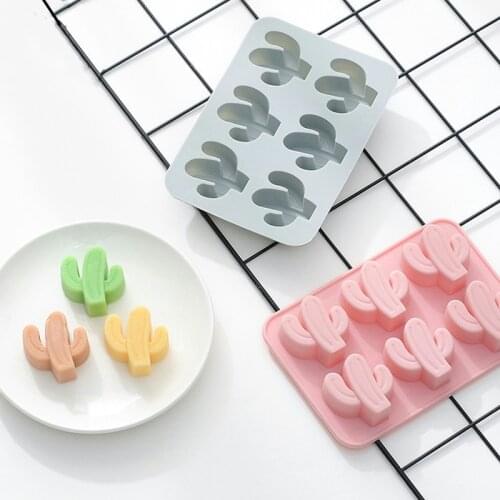 6 hole cactus Shaped Silicone Cake Mold DIY Cookies Chocolate Silicone Mold Ice Cube Tray Pudding Moulds Soap Form