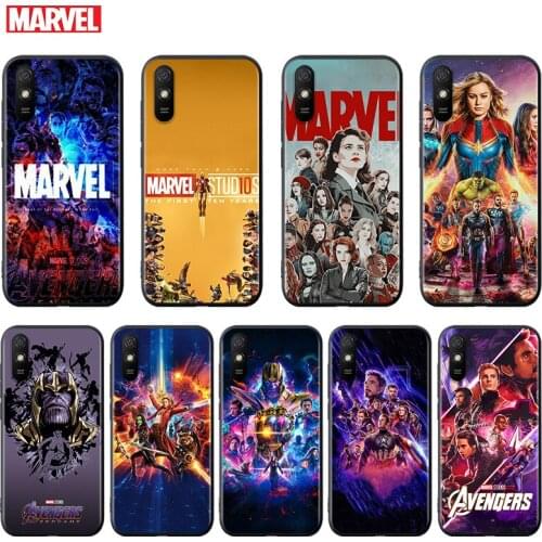 Silicone Cover Marvel Avengers Assemble For Xiaomi Redmi K40 K30i K30T K30S K20 10X GO S2 Y2 Pro Ultra Black Phone Case