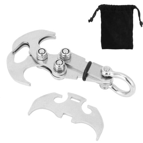 Foldable Gravity Grappling Hook Climbing Claw Outdoor Survival Carabiner Tool For Camping Outdoor Sports House Furnishing