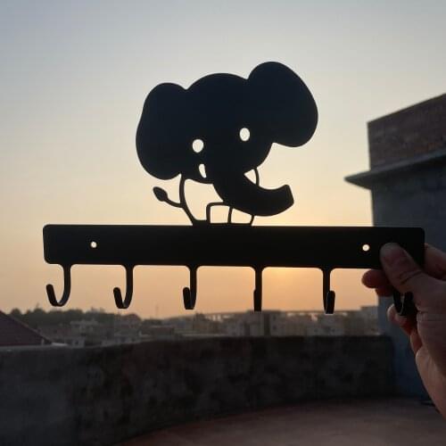 Funny Kitchen Wall Door Metal Hook Key Hanger Elephant Animal Cartoon Bent Shaped Decorative Holder Clothes Storage Rack Tool