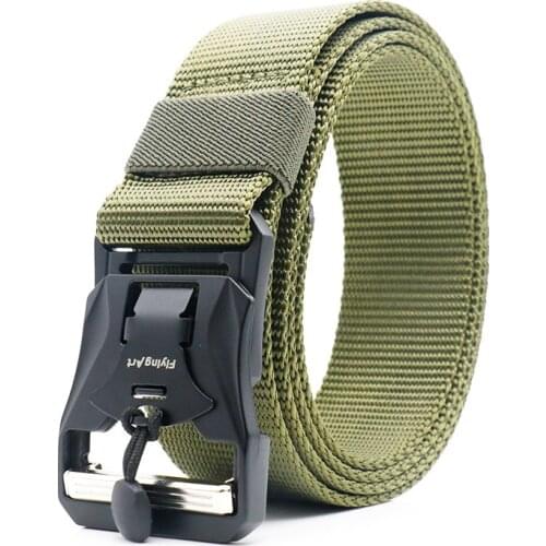 Unisex Quick Release Tactical Belt Magnet Buckle army Outdoor training Magnetic Function Combat belt fashion Mens Designer Band