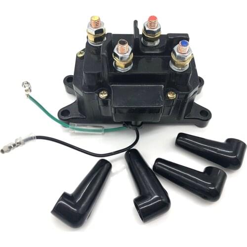 Universal Solenoid Relay Contactor +Winch Rocker Thumb Switch For ATV UTV