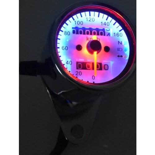 Univeral Motorcycle Dual Odometer Speedometer Tachometer Gauge With LED Backlight High quality